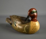 Hand Carved & Painted 10” L Teal Duck Decoy by Big Sky Carvers #1138/2,000, Signed Donna Hartley