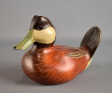 Hand Carved & Painted 9” L “Ruddy” Duck Decoy by Big Sky Carvers #1135/2,000, Signed Mary Stevens
