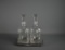 Pair of Verdier & Co Decanters and LBS Co. Silver Plate Under Tray