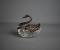 Sterling Silver  & Cut Crystal Swan Dish w/ Movable Wings, 5.5” L