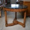 Fabulous Round Green Marble Top Column Legged Table