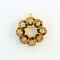 Gorgeous 14K Yellow Gold Diamond & Seed Pearl Pin / Pendant w/ Blue Enamel Work, 1.25” Diam.