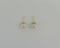 Pair of 8 MM Pearl & Gold Post Pierced Earrings