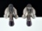 Pair of Vintage Mexican Sterling Silver & Amethyst Stone Screw Back Earrings, 1.25” L