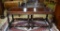 Handsome Vintage Baker Furniture Oak Coffee Table with Embossed Leather Top