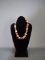 Colorful Ceramic & Stone Bead Necklace w/ Sterling Clasp, 20” L