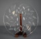 Vintage Stuart England Etched Glass Serving Tray, 13.5” Diam.