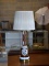Exquisite Vintage Enameled, Gilded & Hand Painted Cranberry Glass Table Lamp
