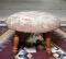 Vintage Crawford Mfg. Co. Hooked Embroidery Floral Seat Footstool