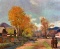 Lajos Slevensky (Hungarian 1910-75) Village Landscape, Oil on Canvas, Signed Lower Left