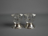 Frank M. Whiting 3” H Sterling Silver & Crystal Candle Holders