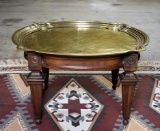 Wonderful Vintage Hammered Brass Tray Top Cocktail / Coffee Table