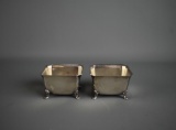 Small Pair of Silver Plate Footed Bowls