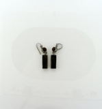 Pair of Jeannie L. Keats Sterling Silver & Copper Colored Pearl Pierced Earrings, 1.25” L