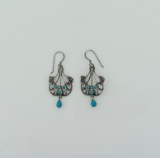 Pair of Turquoise & Sterling Silver Pierced Earrings