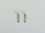 Scotland Charles Rennie Mackintosh Style Sterling Silver Earrings, 1” L