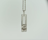 Scotland Charles Rennie Mackintosh Style 1.25” Sterling Silver Pendant & 24” L Sterling Necklace