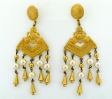 Pair of Givenchy Runway Earrings, 4” L