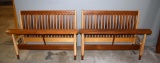 Exceptional Pair of Baker Furniture Mid-Century Danish Modern Finn Juhl Teak & Maple Twin Beds