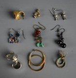 Lot of Nine Costume Jewelry Earring Pairs