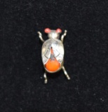 Vintage Silver Bug Lapel Pin, 0.5” L