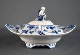 Antique 19th C to Early 20th C. Meissen Covered Serving Bowl, 13” L