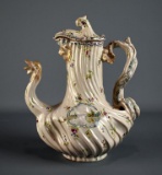 Emile Galle (1846-1904), Rococo French Faience Coffee Pot, late 19th-early 20th C.