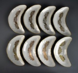Set of Eight Royal Limoges Hand Painted Porcelain Bone Dishes