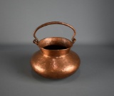 Vintage Medium Size Hand Hammered Copper Pot w/ Handle