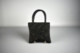 Nice Black Beaded Hand Bag w/ Diamond Design