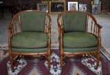 Pair of Joseph Giannola, NYC Bambooesque Club Chairs