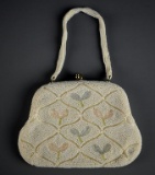 Beaded Richere Handbag w/ Pastel Pattern by Walborg