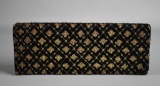 Black w/ Gold Embroidery Envelope Evening Bag