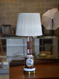 Exquisite Vintage Enameled, Gilded & Hand Painted Cranberry Glass Table Lamp