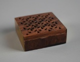 Wooden India Trinket Box w/ Pierced Lid