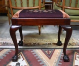 John Stuart Inc. Ottoman with Embroidery Seat, Ball & Claw Feet