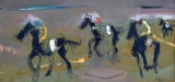 Sterling B. Strauser (American 1907-1995) Thoroughbred Racers, Oil on Board, Signed /Dated Lower Rt.