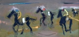 Sterling B. Strauser (American 1907-1995) Thoroughbred Racers, Oil on Board, Signed /Dated Lower Rt.