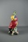 Colorful 12” H Asian Ceramic Parrot, Red Back