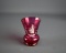 Mary Gregory 3” H Cranberry Glass Vase