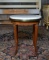 Attractive Small Marble Top Round Satinwood Accent Table