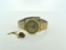 Two Tenneco Service Award Items: Hamilton Masterpiece Gold Filled Quartz Watch & 10K Gold Pin