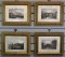 Set of Four Sungott Hand Tinted Antique Engravings of English Thames River Scenes