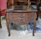Vintage Thomasville Pecan End Table with One Drawer