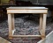 Handsome Light Finish Entry / Console Table, Fluted Columnar Legs