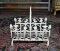 Quaint Vintage White Painted Wrought Metal Magazine Rack, Maidenhair (Ginkgo) Leaf Motif