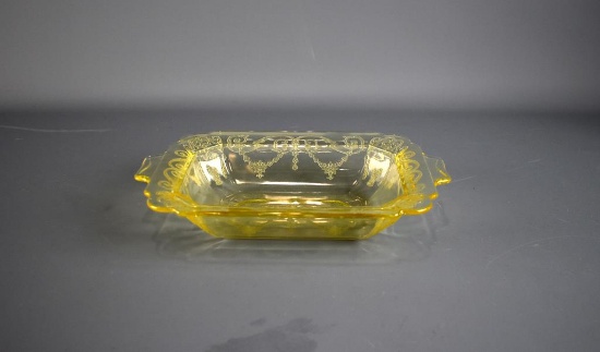 Yellow “Lorian” by Indiana Glass Depression Glass 10” L Serving Dish