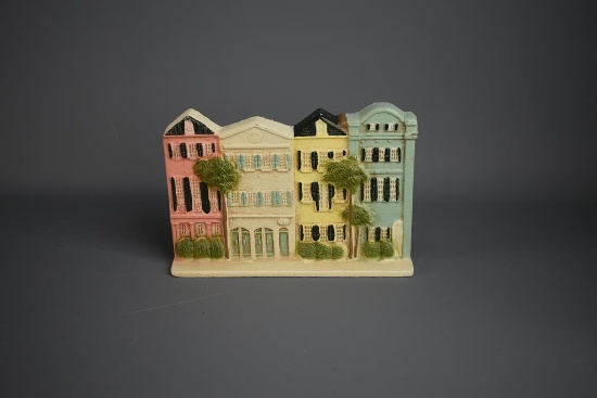 Charleston SC John Wright Cast Iron Door Stop “Rainbow Row”