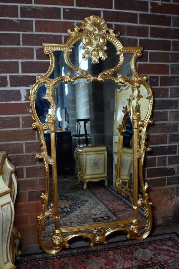 Magnificent Gilded Wood Baroque Pier Mirror