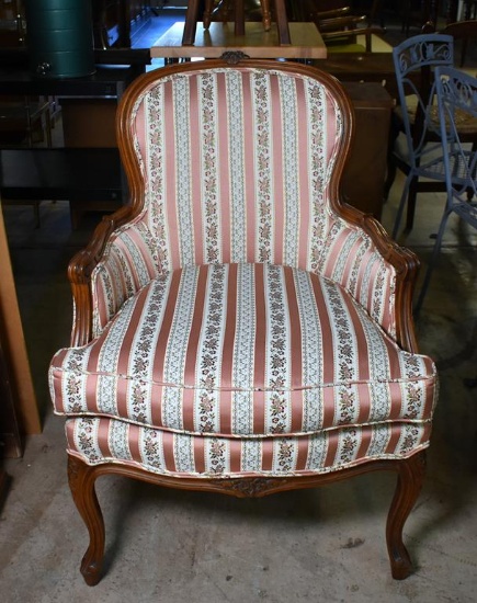 Exquisite Carved Walnut & Upholstered Armchair (Lots 35 & 36 Match)